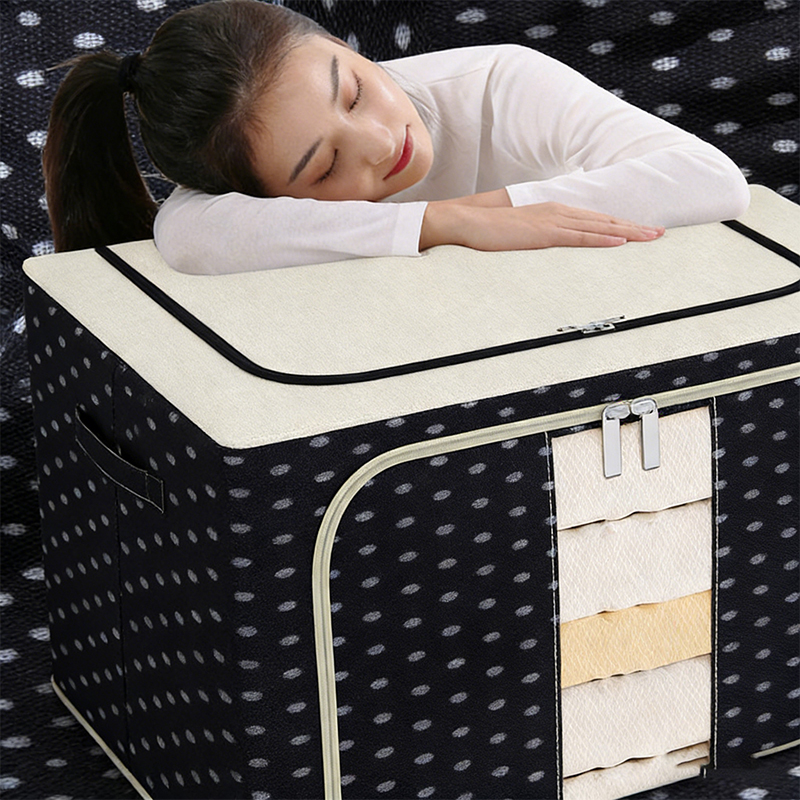Home Polka Dot Oxford Fabric Clothing Storage Box